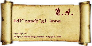 Ménasági Anna névjegykártya